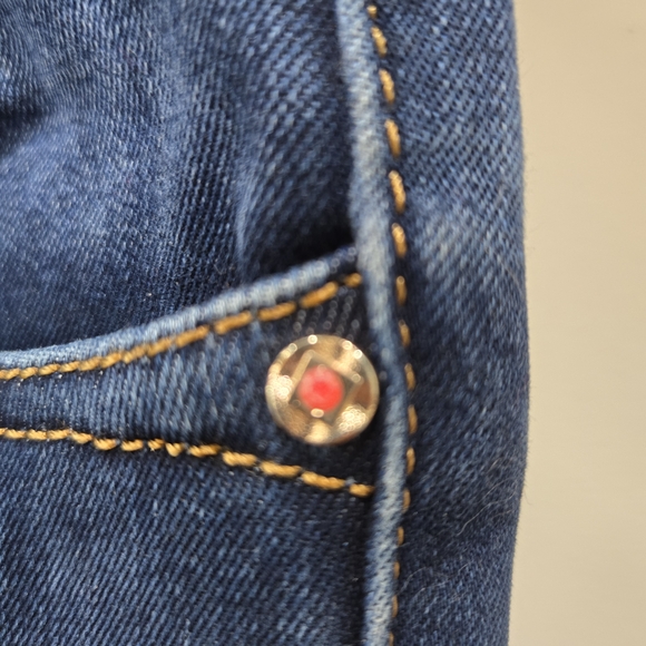 Vintage Mock Up Dark Denim Straight Leg Lined Jeans Size 30 - Picture 4 of 14